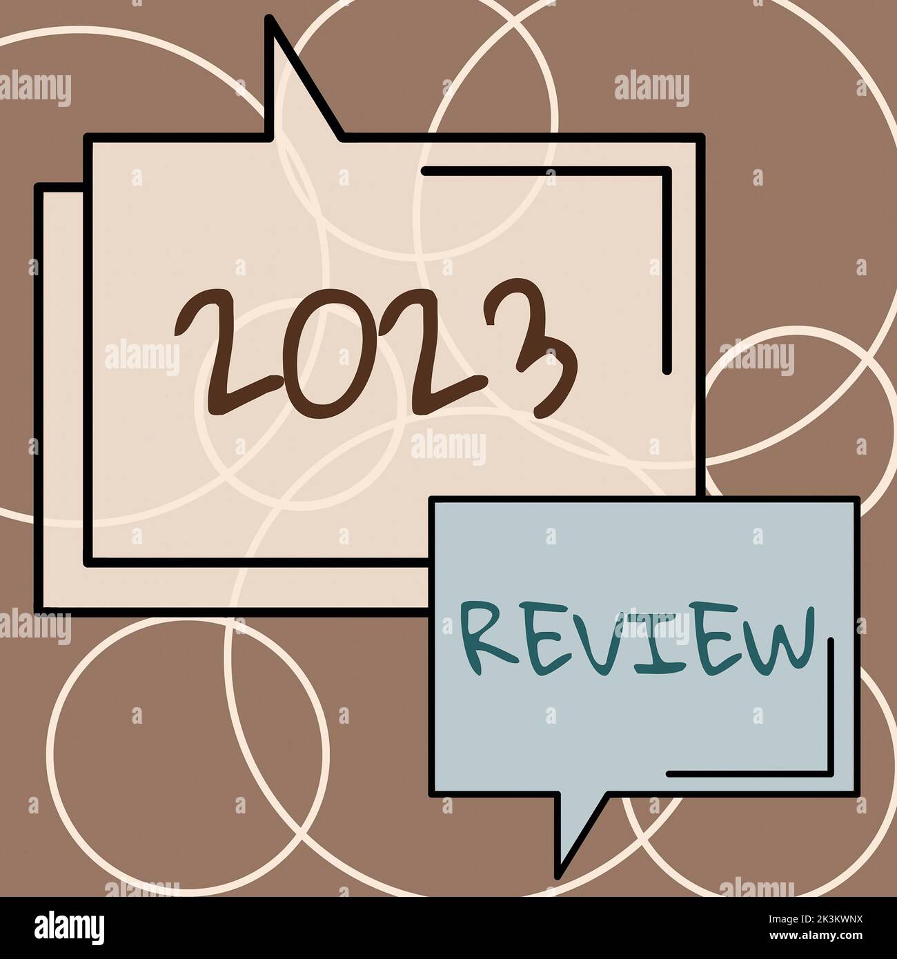 Scrittura di testo visualizzato 2023 Revisione. Idea di business vedere eventi o azioni importanti che hanno fatto l'anno precedente Foto Stock