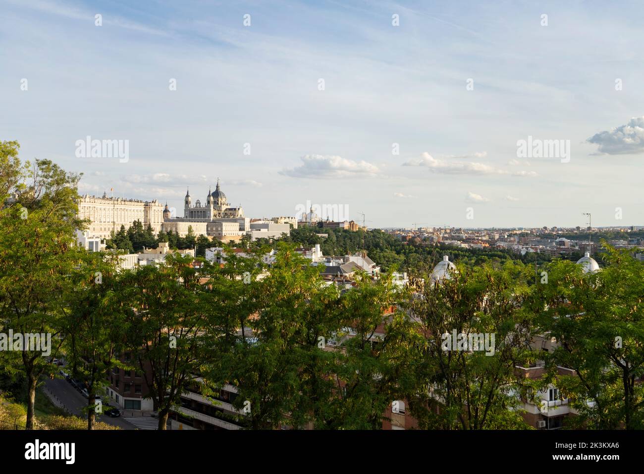 Madrid, Spagna, settembre 2022. Vista panoramica della città dal Montana Park Foto Stock
