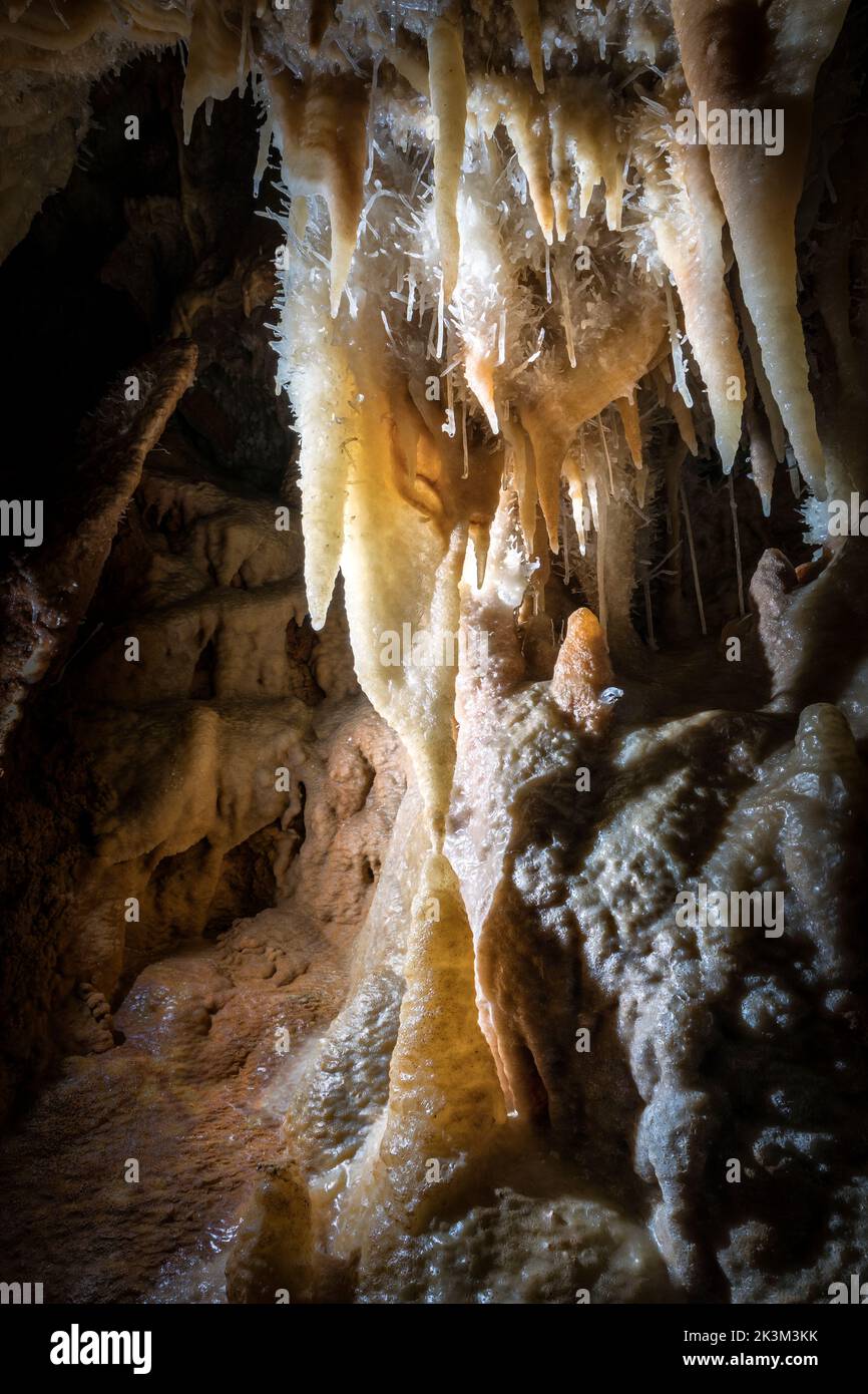 Grotte formazioni, Ardeche, Francia Foto Stock