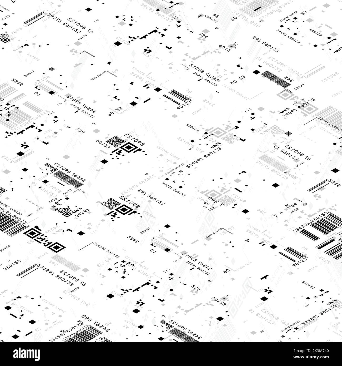 Banner del motivo isometrico stile codice a barre Illustrazione Vettoriale