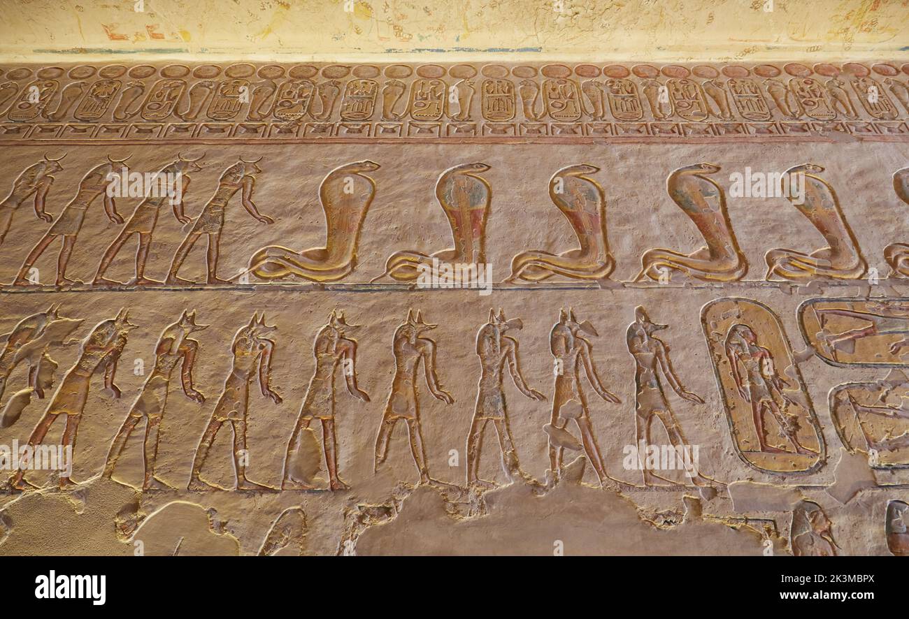La Tomba di Ramesse IX nella Valle dei Re Foto Stock