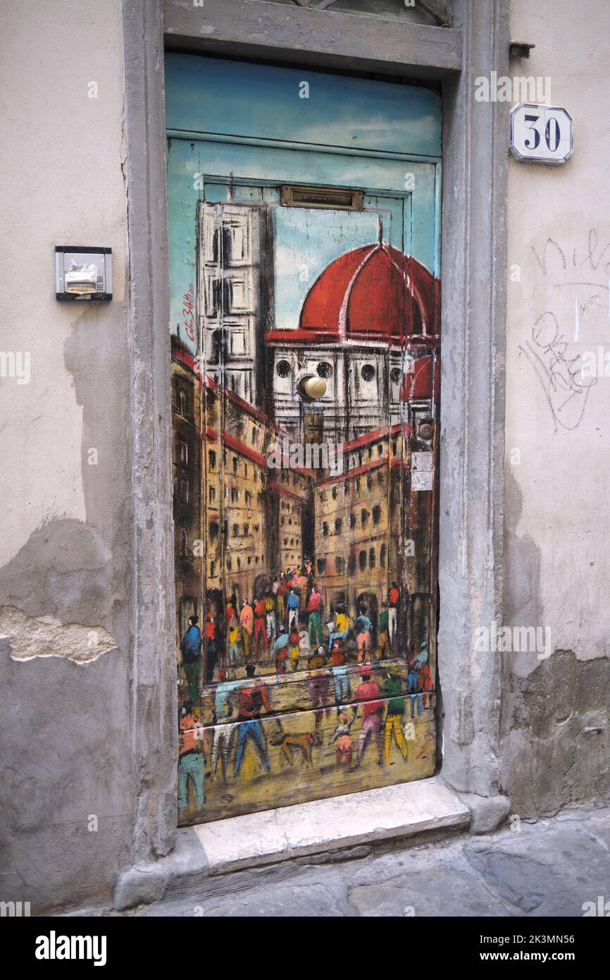 Via Mural Firenze Italia Foto Stock