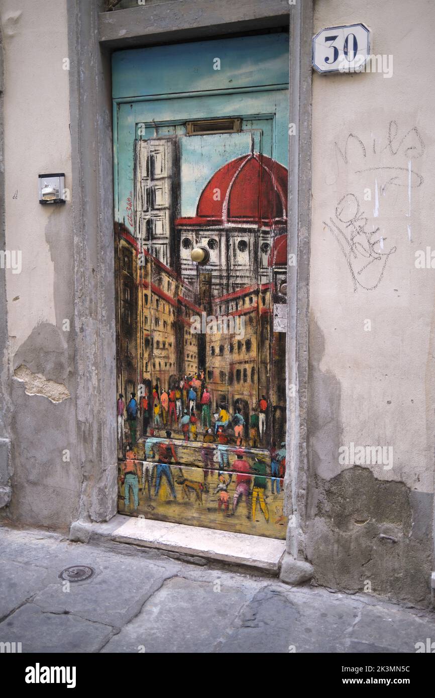 Via Mural Firenze Italia Foto Stock