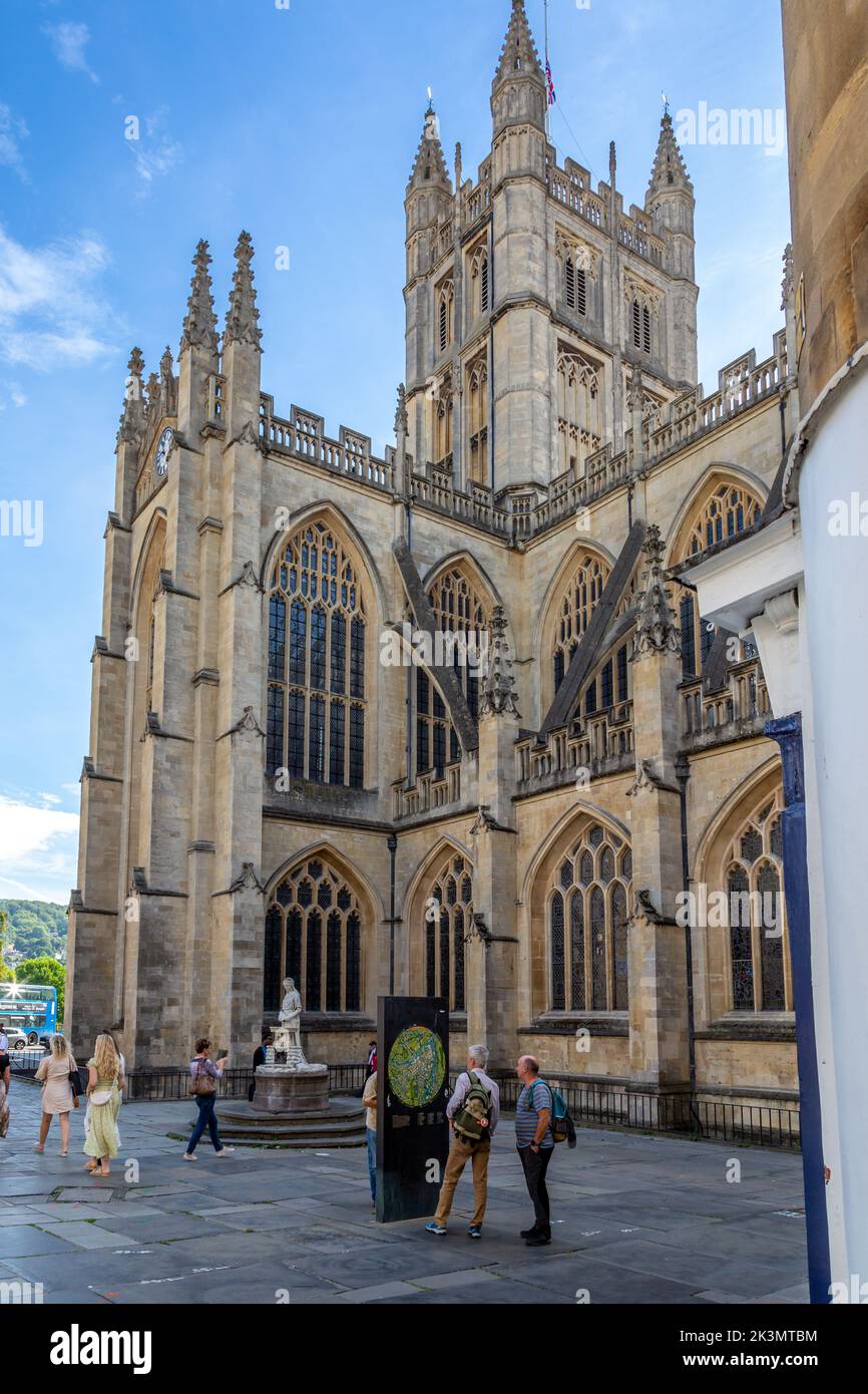 Abbazia storica di Bath a Bath, Somerset, Regno Unito. Foto Stock