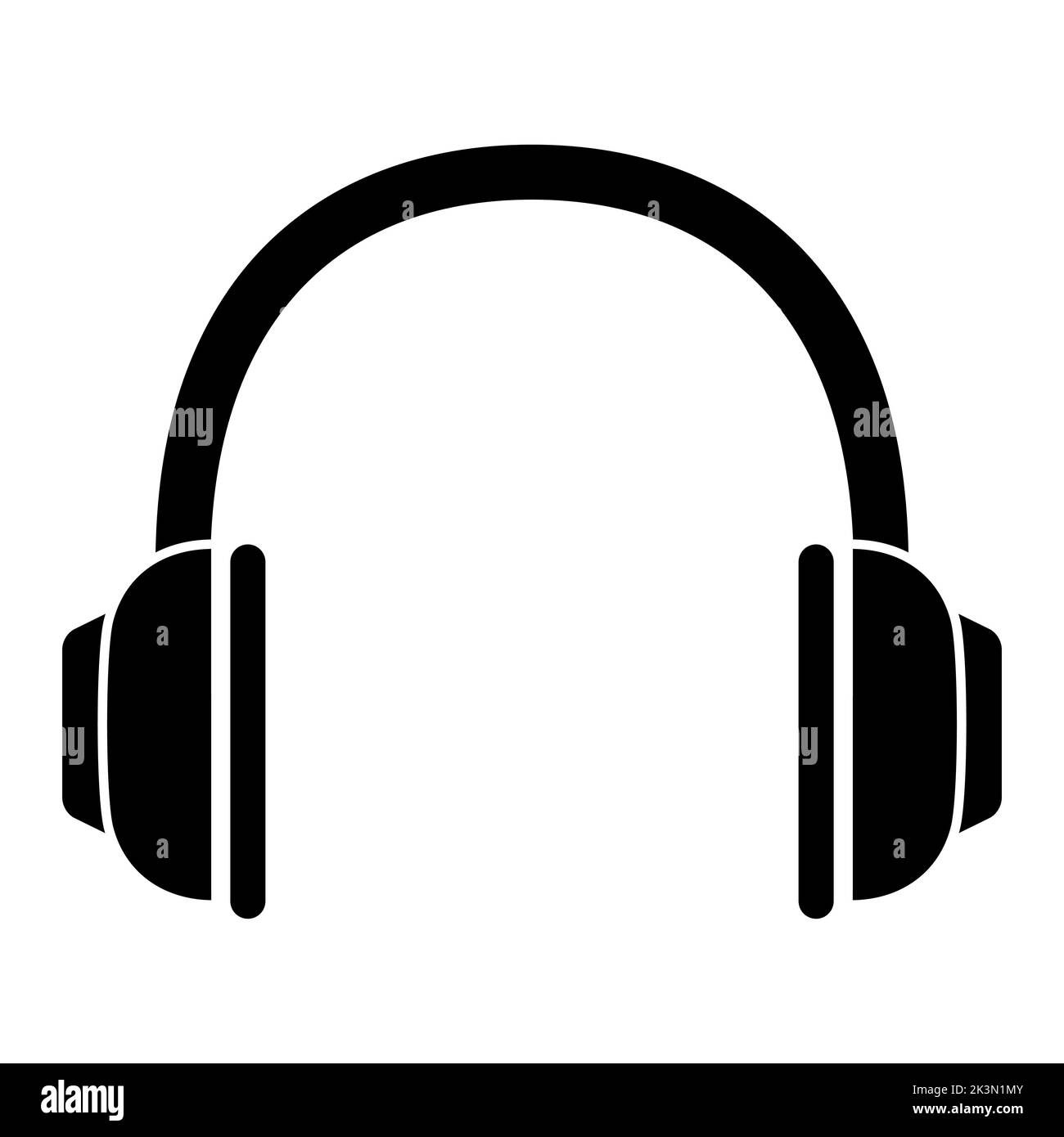 Icona cuffie. Simbolo dell'auricolare. Illustrazione vettoriale isolata su bianco. Illustrazione Vettoriale