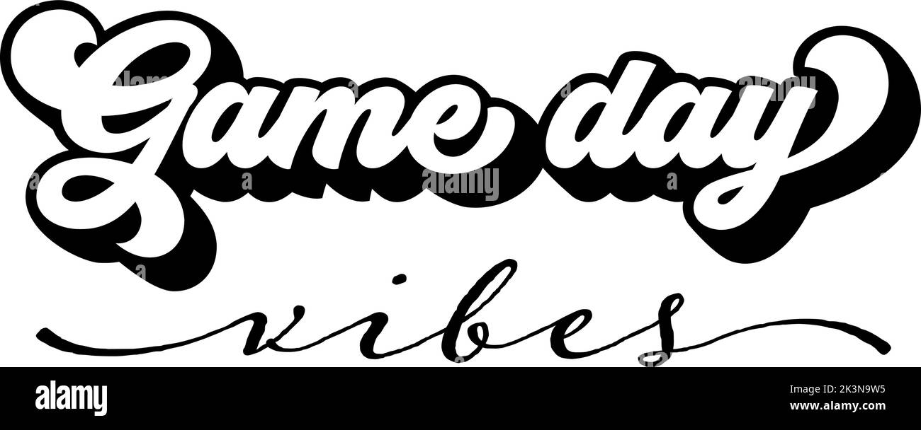 Scritta Game Day Vibes per la personalizzazione della t-shirt, Cheer MOM Illustrazione Vettoriale