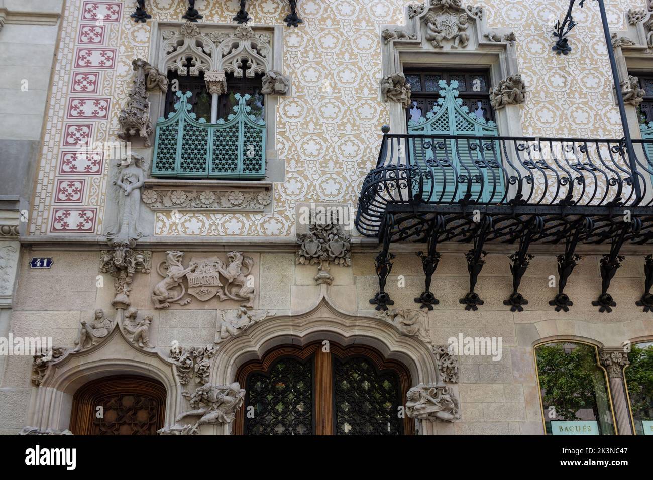 La facciata di Casa Amatller in viale Passeig de Gracia, Barcellona, Catalogna, Spagna. Foto Stock