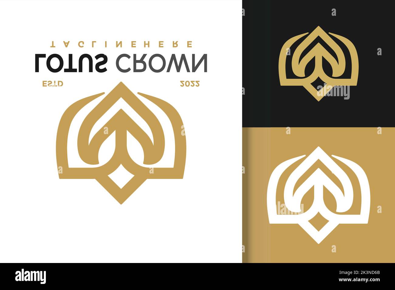 Illustrazione del logo Lotus Crown Illustrazione Vettoriale