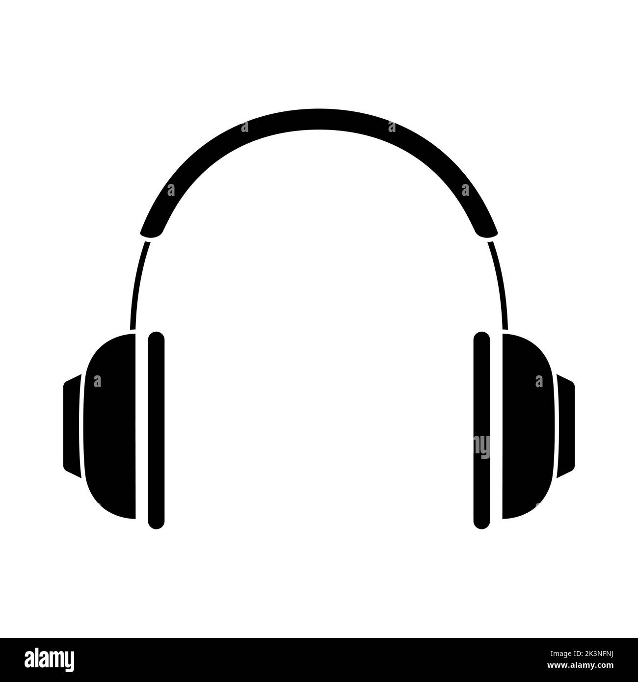 Icona cuffie. Simbolo dell'auricolare. Illustrazione vettoriale isolata su bianco. Illustrazione Vettoriale