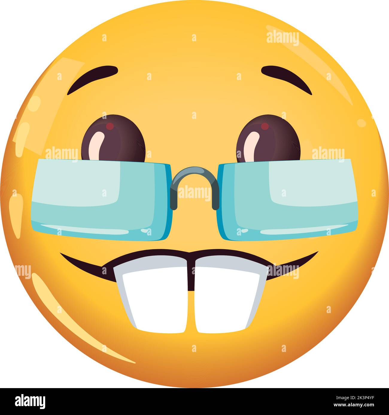 emoji nerd piatto Illustrazione Vettoriale