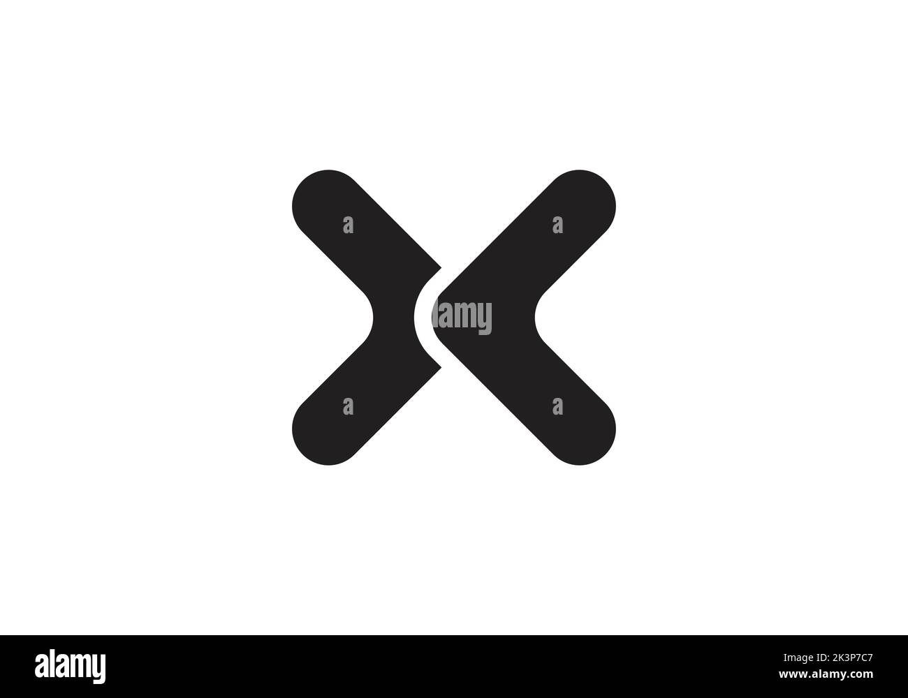 X lettera iniziale del monogramma x modello vettoriale del logo x modello del logo della lettera Illustrazione Vettoriale