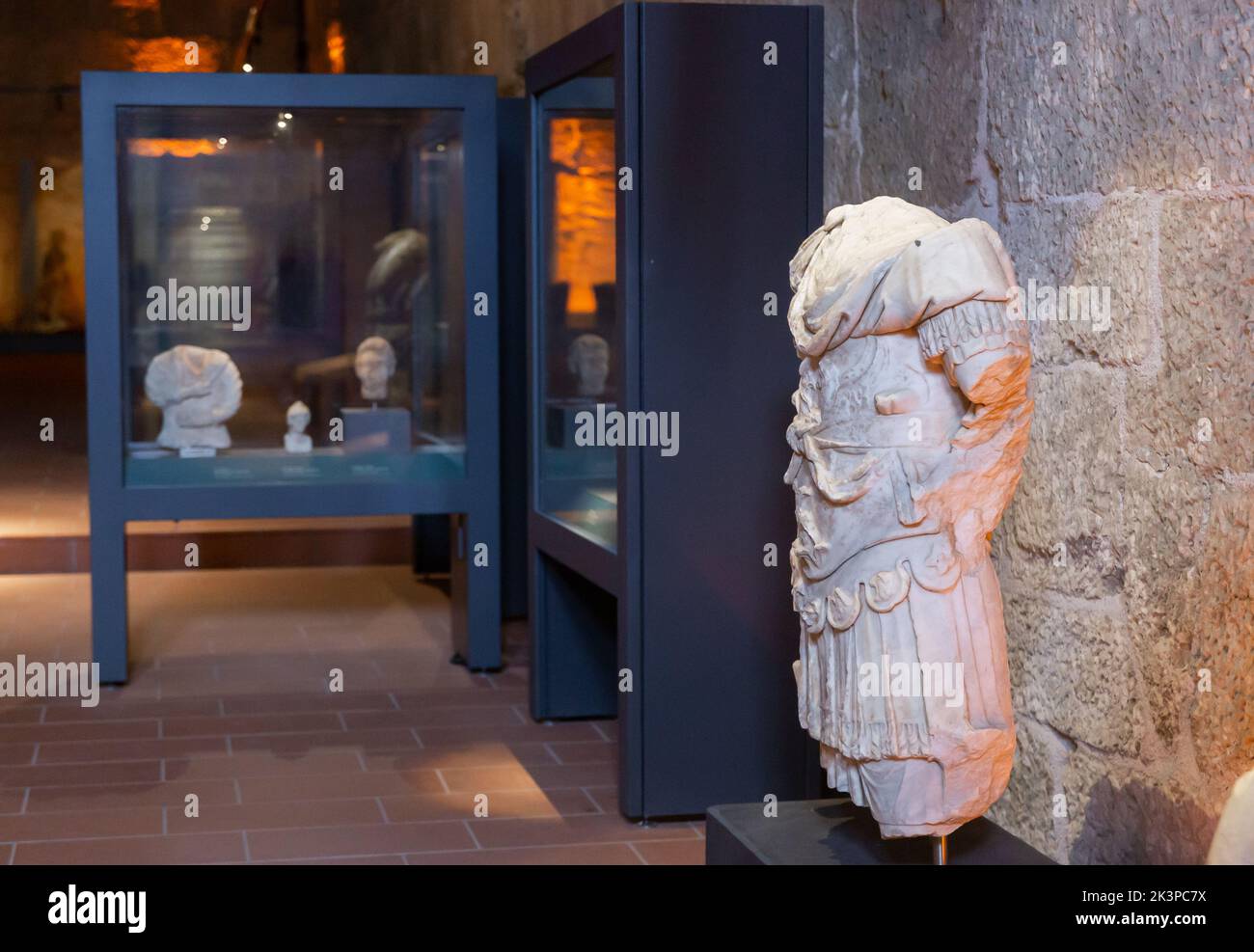 Sculture antiche ben conservate nel Museo Demre delle civiltà Licie Foto Stock
