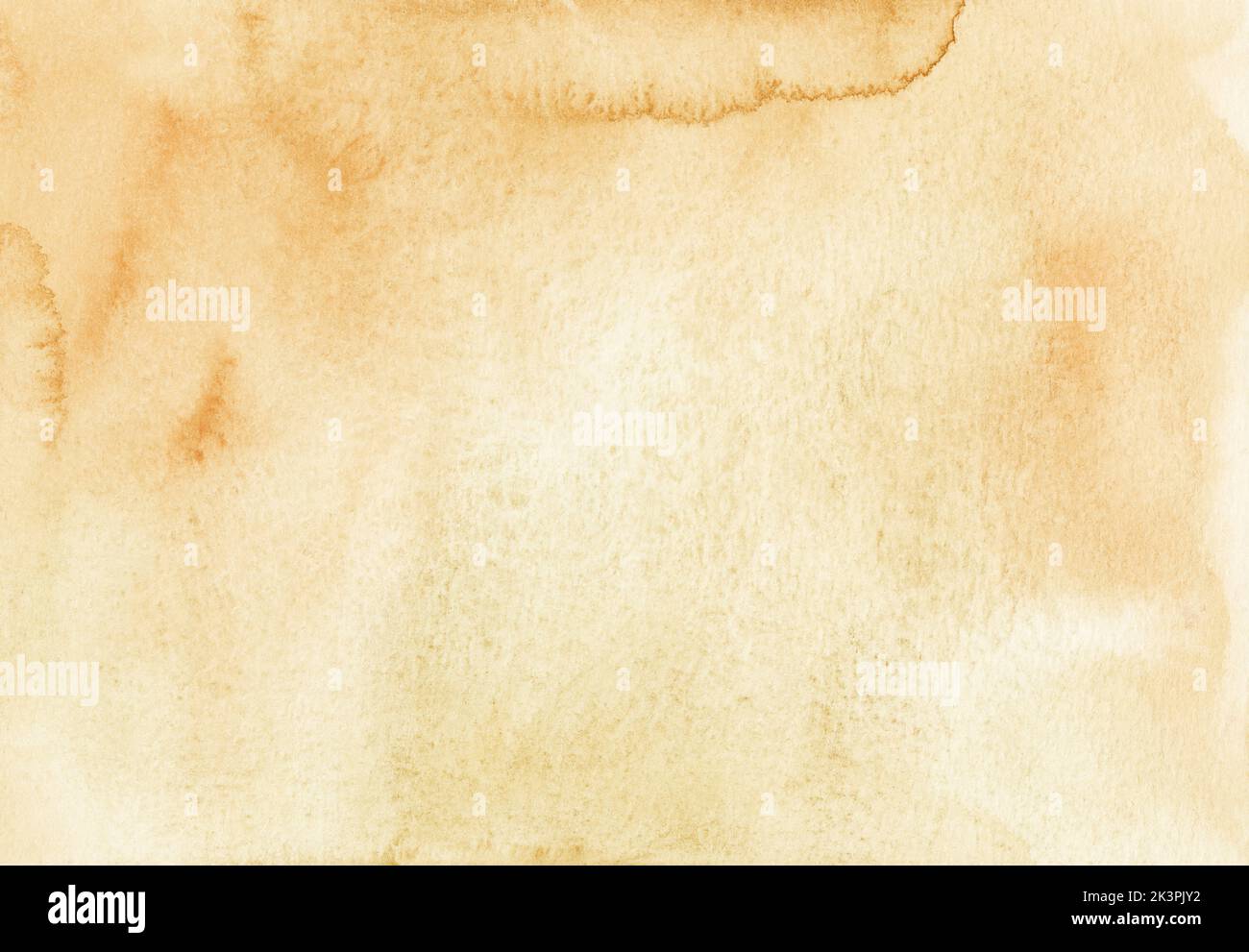Acquerello luce marrone caldo sfondo pittura texture. Foto Stock