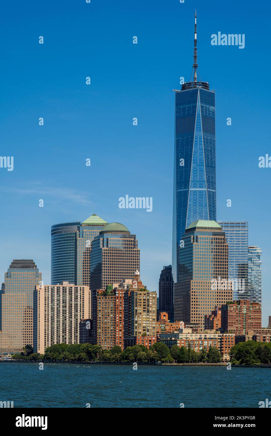 Inferiore dello skyline di Manhattan, New York, Stati Uniti d'America Foto Stock