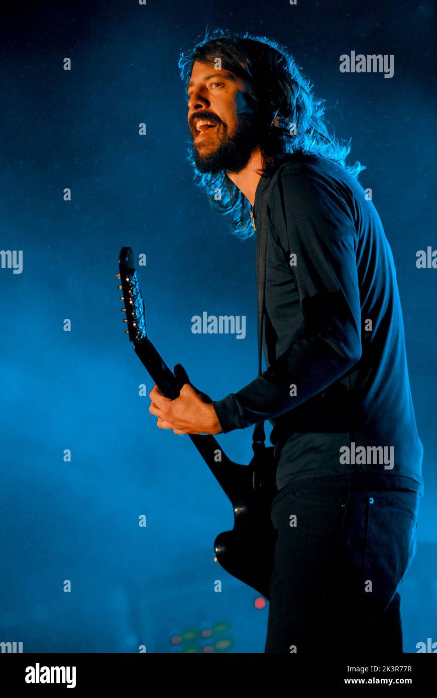 Dave Grohl - Foo Fighters, V2007, Hylands Park, Chelmsford, Essex, Regno Unito - 18 agosto 2007 Foto Stock