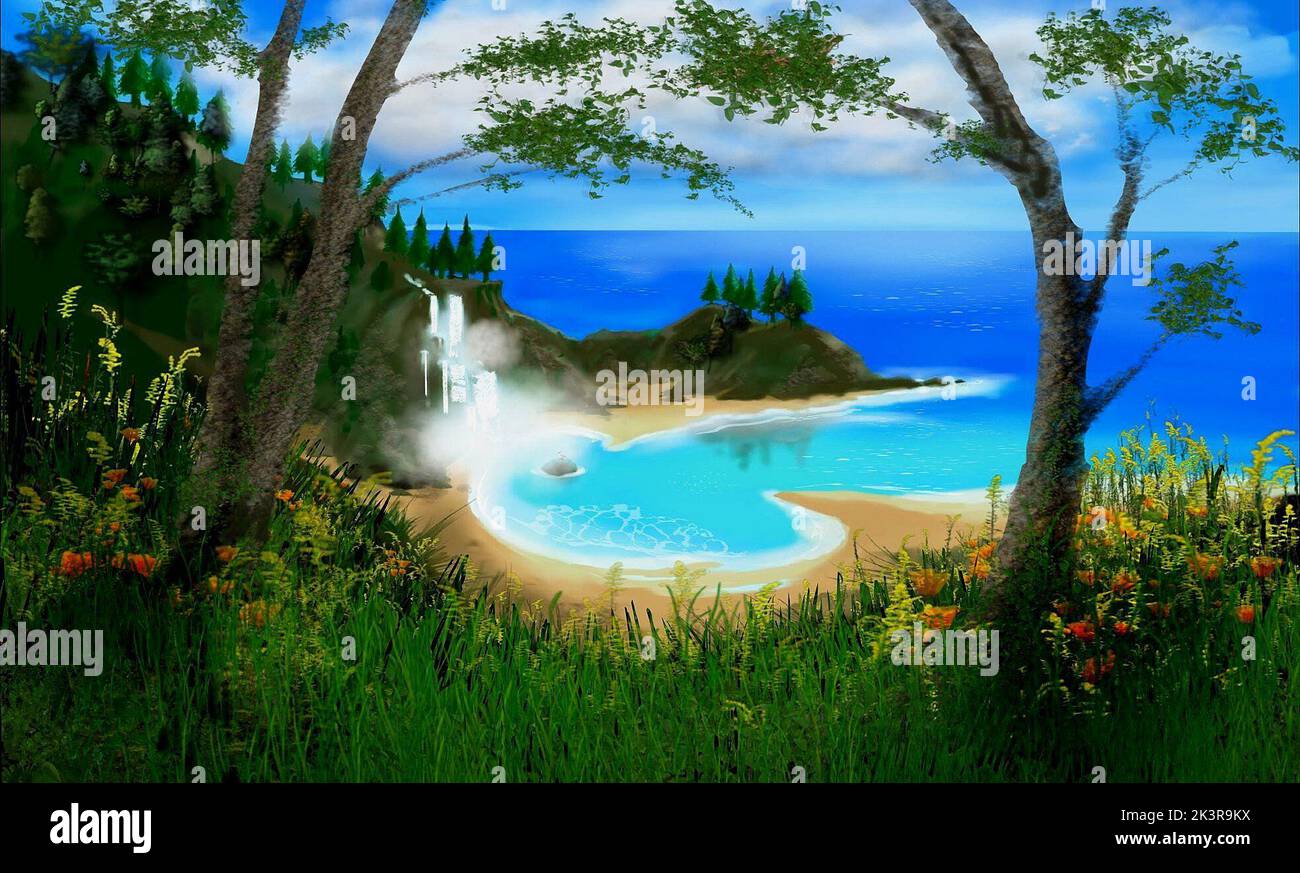 Island Cove Scene Film: Romeo & Juliet: Sealed with A Kiss (USA 2005) regista: Phil Nibbelink 17 ottobre 2005 **AVVERTENZA** questa fotografia è solo per uso editoriale ed è copyright di MARVISTA ENTERTAINMENT e/o del fotografo assegnato dalla Film o dalla Production Company e può essere riprodotta solo da pubblicazioni in concomitanza con la promozione del film di cui sopra. È richiesto un credito obbligatorio a MARVISTA ENTERTAINMENT. Il fotografo deve essere accreditato anche quando è noto. Nessun uso commerciale può essere concesso senza autorizzazione scritta da parte della Film Company. Foto Stock