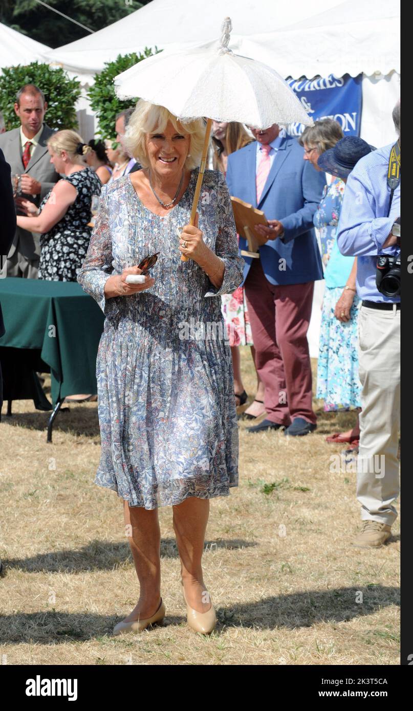 La Duchessa di Cornovaglia di Camilla al 'Sandringham Flower Show' alla Sandringham House di Norfolk, Regno Unito, il 25th luglio 2018 Foto Stock