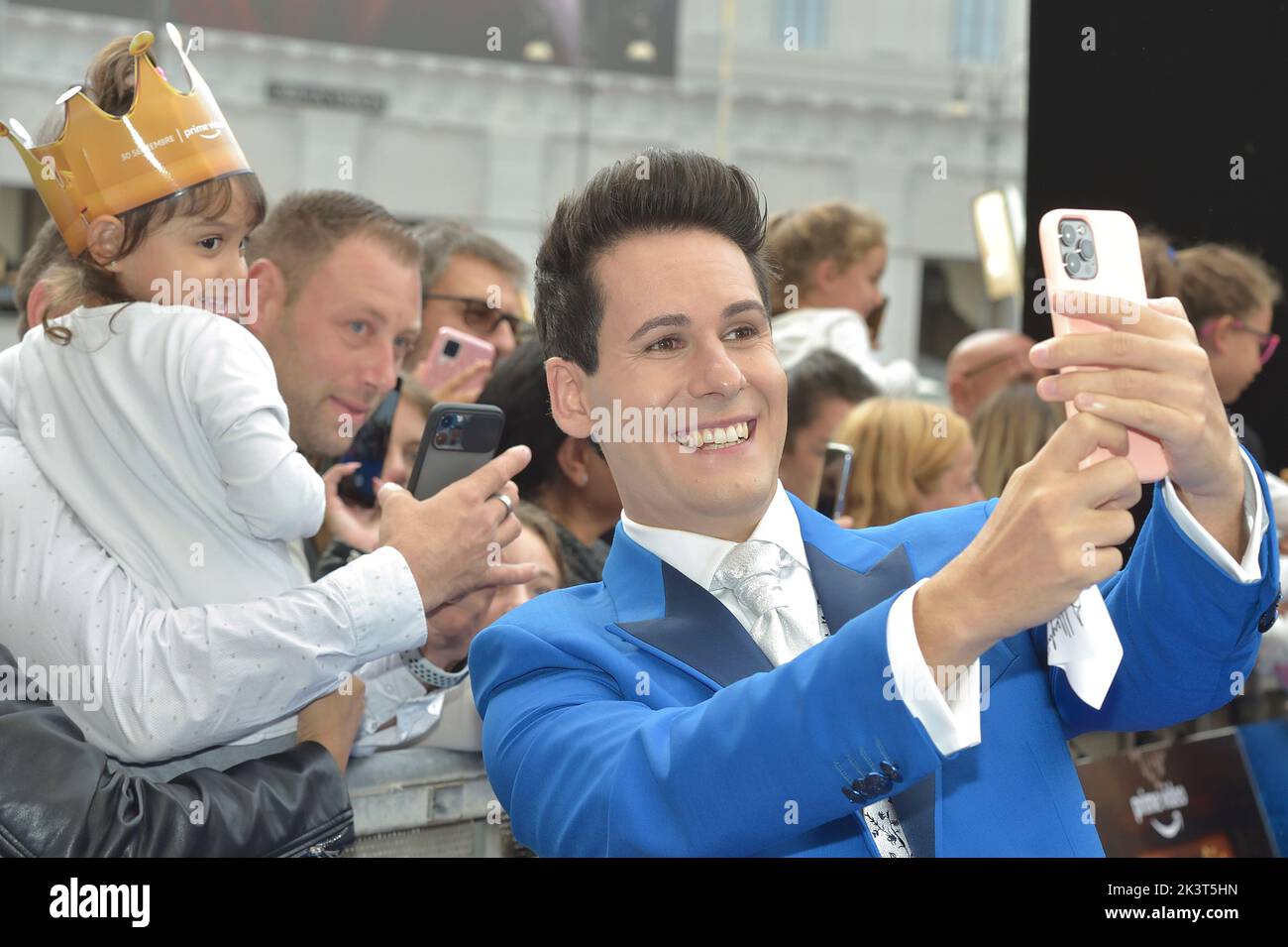 Roma, Italia. 26th Set, 2022. Lui e Sofi, Luigi Calagna e Sofia Scalia durante l'anteprima della serie Amazon prime Video. Me contro te - la Famiglia reale. Roma (Italia) 26 Settembre 2022 Credit: dpa/Alamy Live News Foto Stock