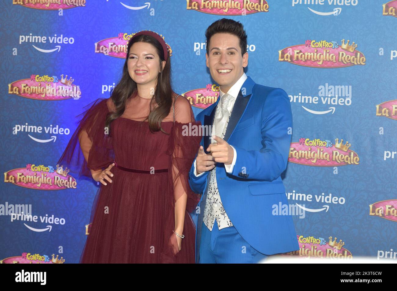 Roma, Italia. 26th Set, 2022. Lui e Sofi, Luigi Calagna e Sofia Scalia durante l'anteprima della serie Amazon prime Video. Me contro te - la Famiglia reale. Roma (Italia) 26 Settembre 2022 Credit: dpa/Alamy Live News Foto Stock