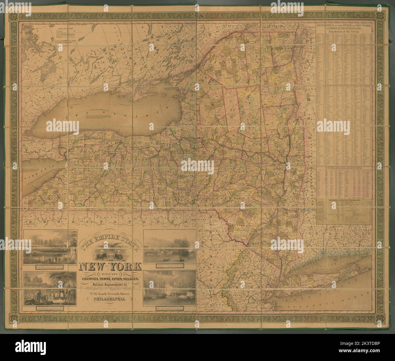 L'Empire state, New York : con le sue contee, città, villaggi, miglioramenti interni &c. Cartografica. Mappe. 1845. Lionel Pincus e la Principessa Firyal Map Division. New York (N.Y.), New York (stato) , divisioni amministrative e politiche, New York (stato) , Mappe Foto Stock