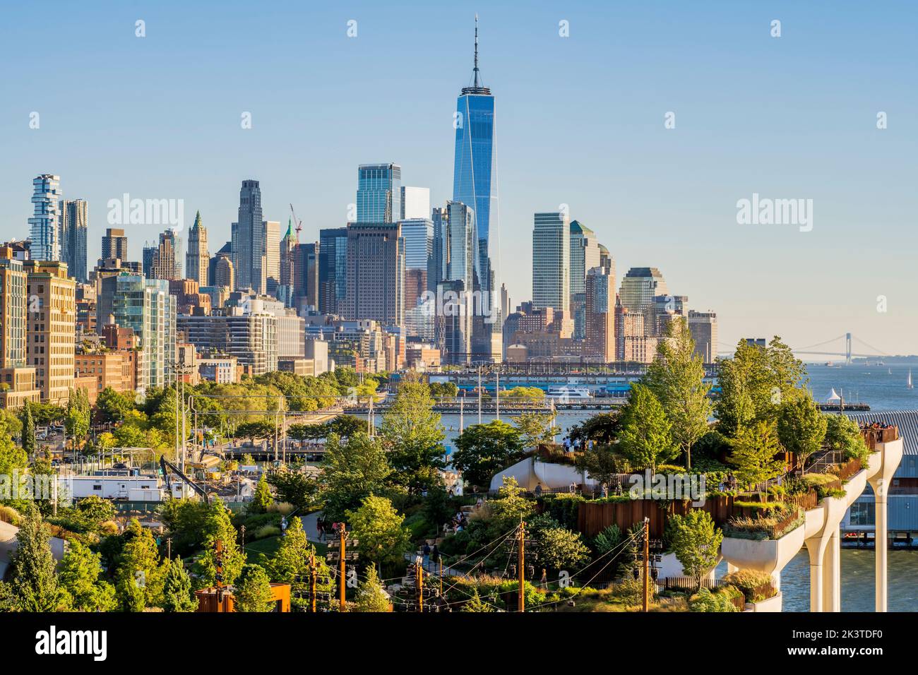 Parco artificiale di Little Island, Pier 55, Manhattan, New York, USA Foto Stock