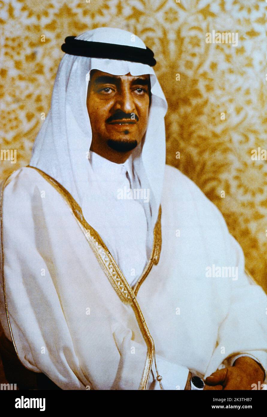 HRH re Fahd Bin Abdul Aziz principe ereditario regnò tra il 1982-2005 Arabia Saudita Foto Stock