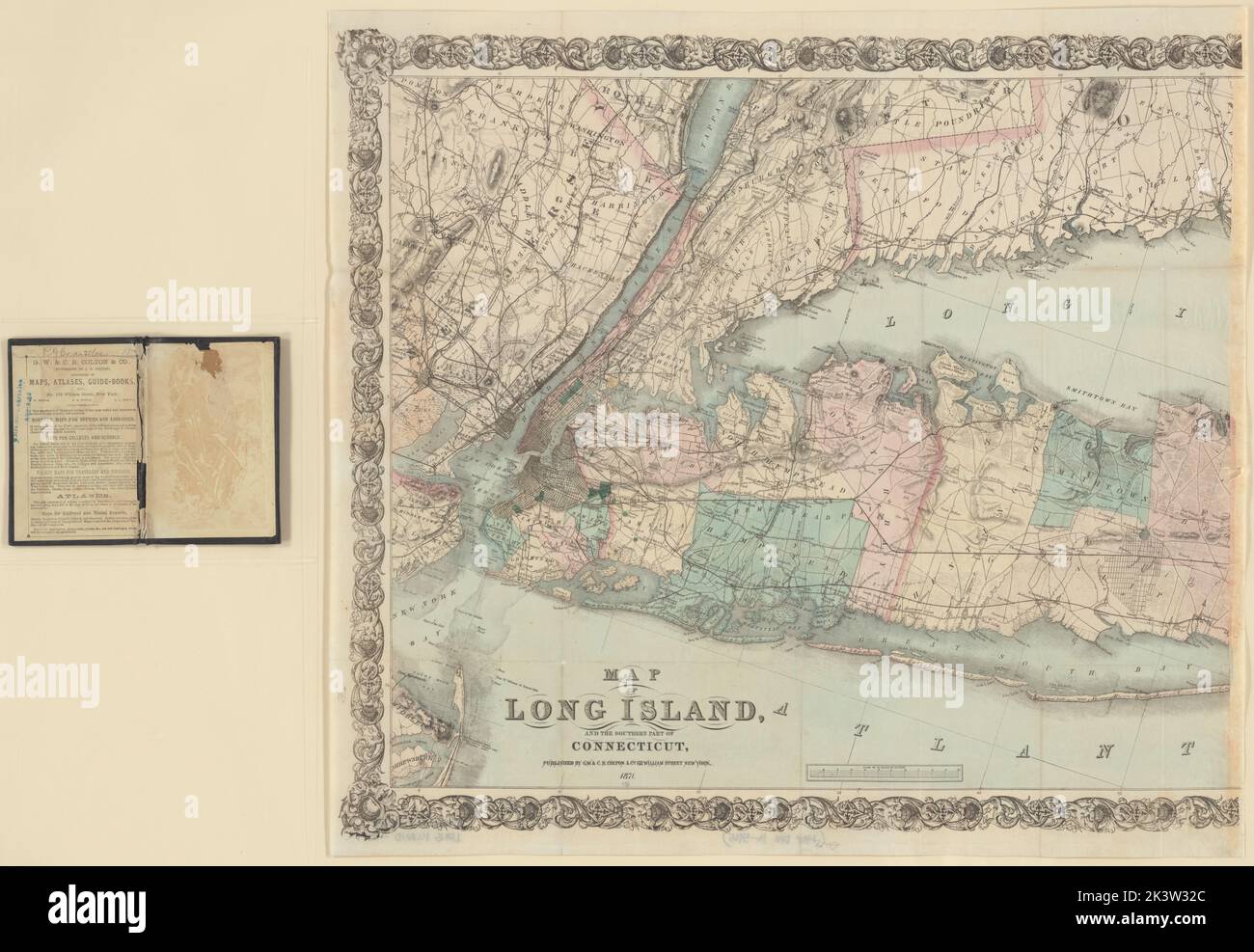 Mappa di Long Island e la parte meridionale della mappa cartografica di Long Island del Connecticut Colton. Mappe. 1871. Lionel Pincus e la Principessa Firyal Map Division. Coasts , Connecticut, Coasts, Long Island (N.Y.), Connecticut, New York (Stato) , Long Island (N.Y.) Foto Stock