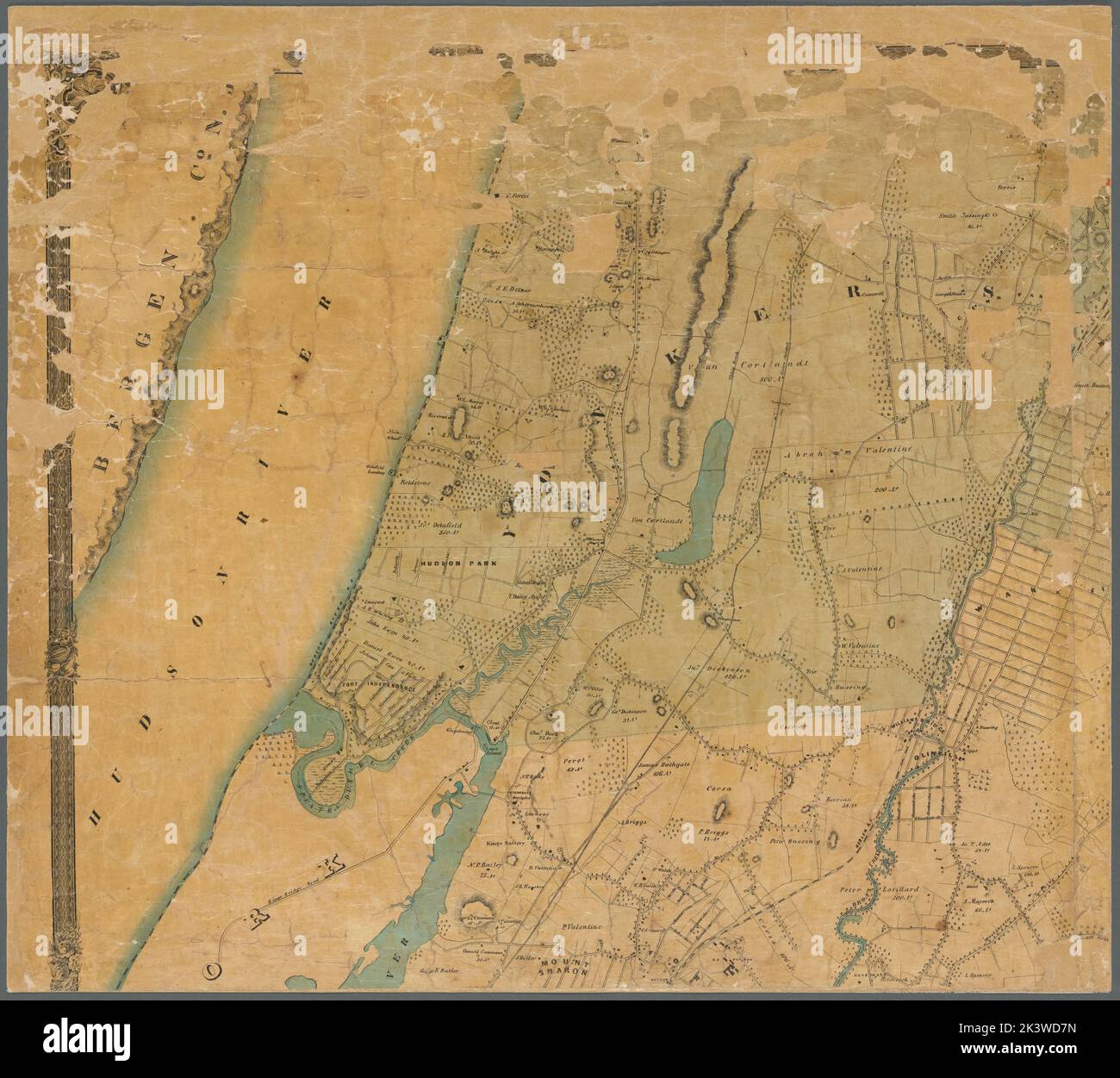 Mappa della parte meridionale della West-Chester County, N.Y. Mappa della parte meridionale della Westchester County, New York Cartographic. Mappe, mappe catastali. 1853. Lionel Pincus e la Principessa Firyal Map Division. Real Property , New York (state) , Westchester County, Landowners , New York (state) , Westchester County, Westchester County (N.Y.), New York (state) , Westchester County Foto Stock