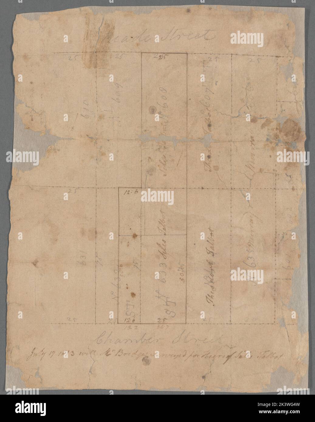 Chambers e Reade Street 1817. Cartografica. Mappe, indagini, indagini sul territorio. Divisione manoscritti e archivi Foto Stock
