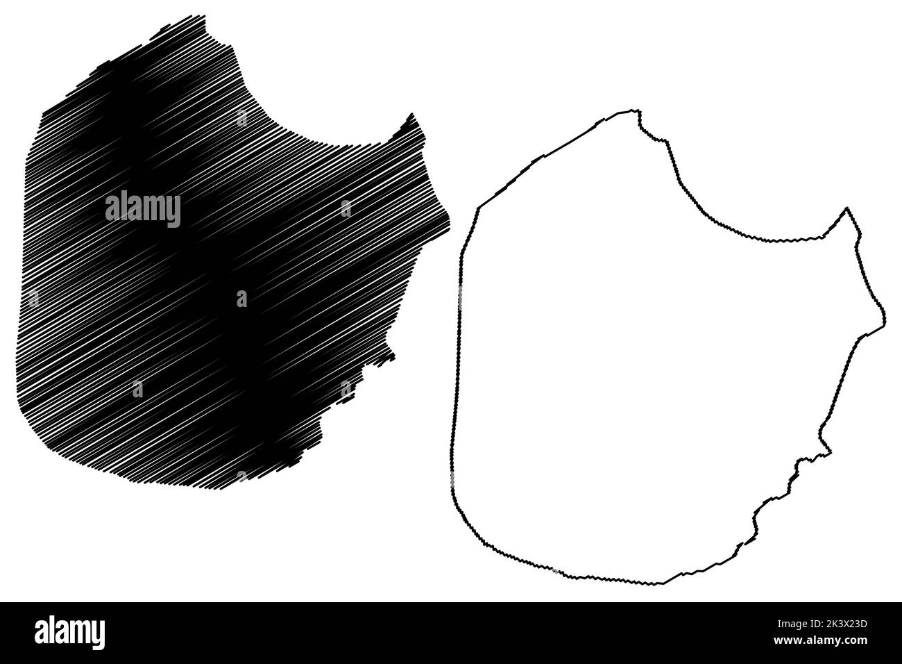 Isola di Farallon de Pajaros (Commonwealth delle Isole Marianne Settentrionali, Oceano Pacifico, Stati Uniti d'America, USA) illustrazione vettoriale della mappa, scriba Illustrazione Vettoriale