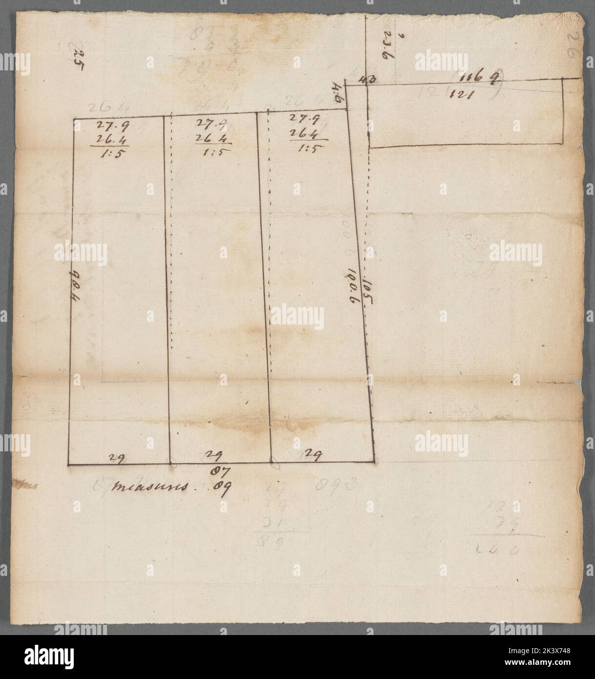 Clark's Corner Broadway e Reade Street 1789. Cartografica. Mappe, indagini, indagini sul territorio. Divisione manoscritti e archivi Foto Stock