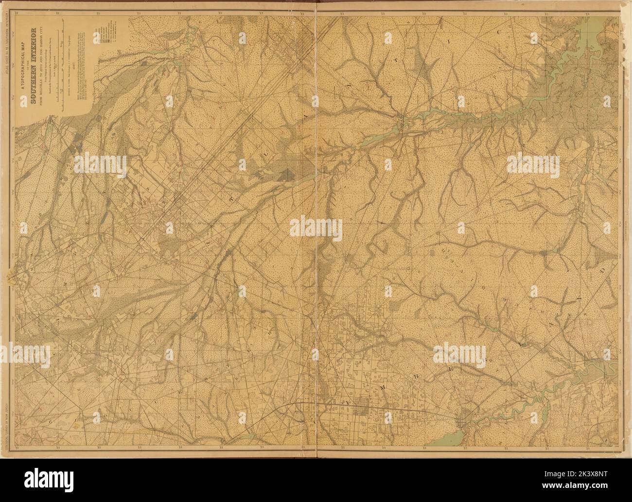 New Jersey, foglio a doppia pagina No. 15 Mappa del Southern Interior Cartographic. Atlanti, Mappe. 1884 - 1889. Lionel Pincus e la Principessa Firyal Map Division. New Jersey, Geologia , New Jersey Foto Stock