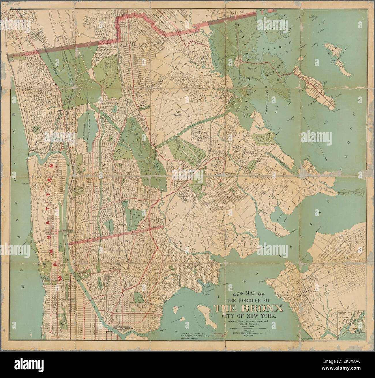 New Map of the Borough of the Bronx, City of New York . 1900. Cartografia. Mappe. Lionel Pincus e la Principessa Firyal Map Division Foto Stock