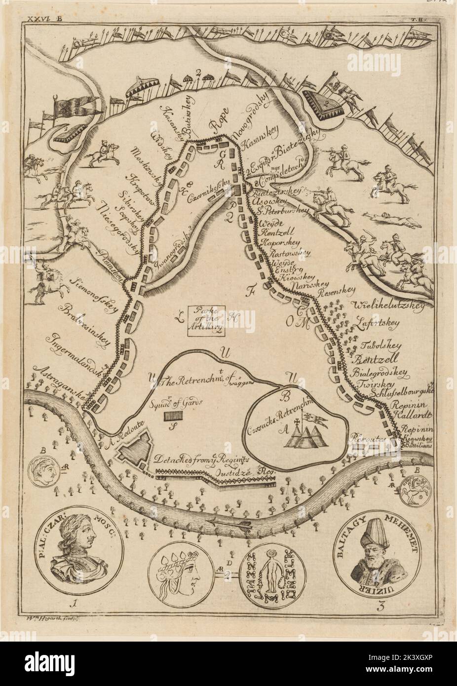Parke of the Artillery' 1723. Hogarth, William, 1697-1764. Cartografica. Stampe, Mappe. La Divisione d'Arte, stampe e Fotografie Miriam e ira D. Wallach: Collezione di stampe Foto Stock