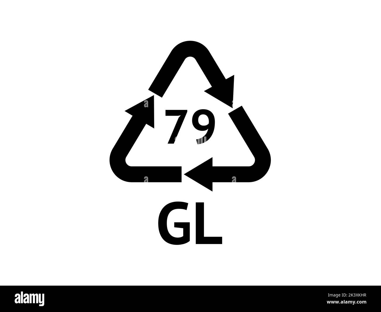Codici di riciclaggio del vetro. Simbolo di riciclaggio su sfondo isolato. Striscia Mobius. Icona speciale per lo smistamento e il riciclaggio. Uso secondario. Illustrazione del vettore Illustrazione Vettoriale