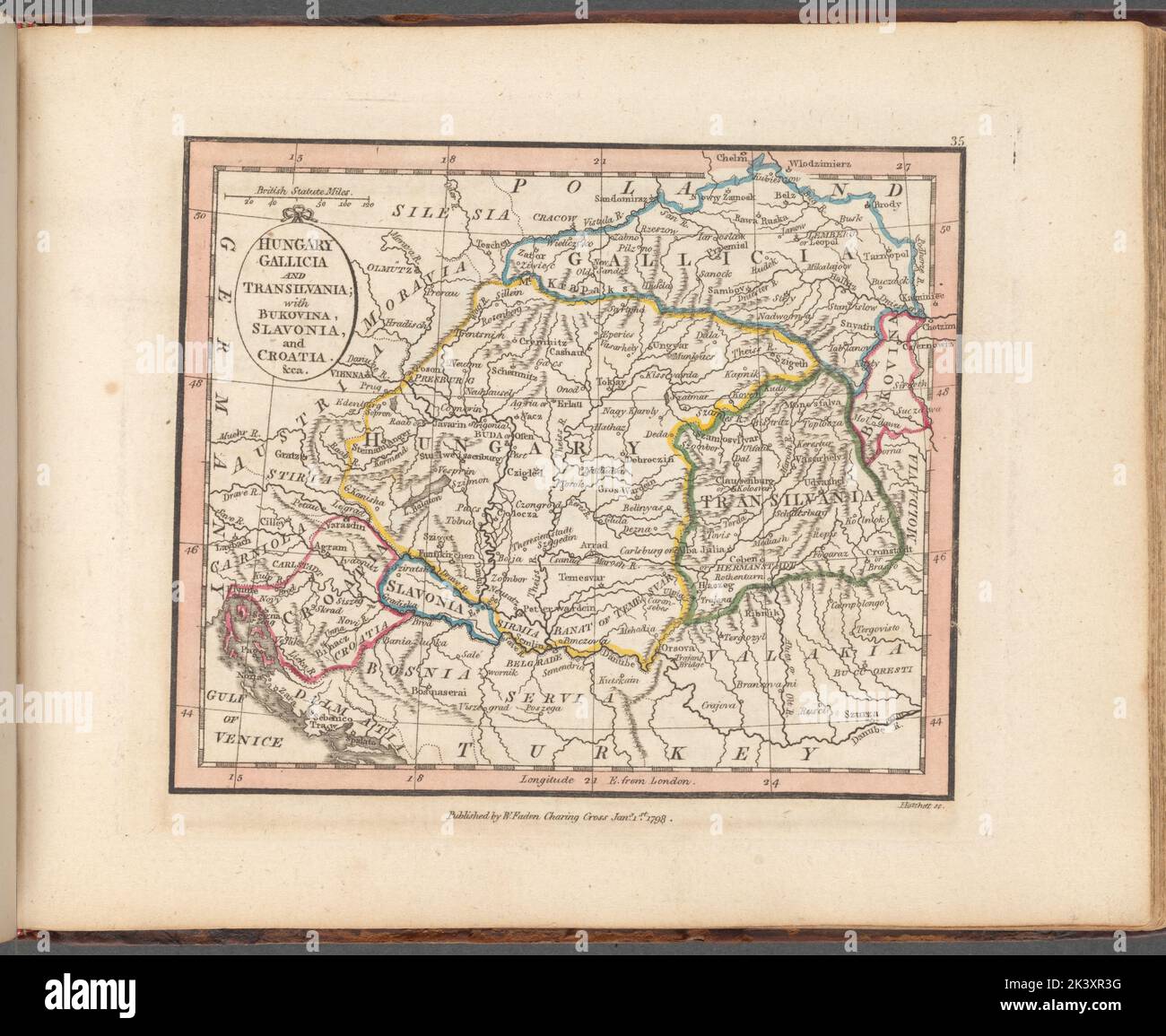 Ungheria Gallicia e Transilvania, con Bukovina, Slavonia, e Croazia &cca. 1798 - 1804. Cartografica. Mappe, Atlantici. Lionel Pincus e la Principessa Firyal Map Division. Atlanti , Gran Bretagna, carte in educazione , Inghilterra, geografia storica, Ungheria, Romania Foto Stock