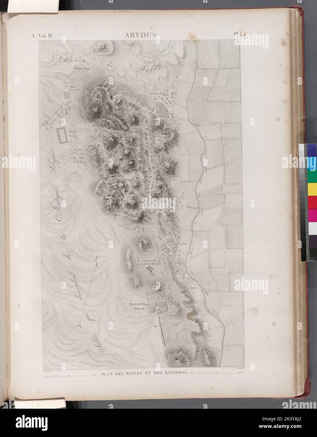 Abydus Abydos. Plan des ruines et des environs. Cartografica. Mappe. 1817. Divisione Rare Book. Egitto, Abydos (Egitto : città) Foto Stock