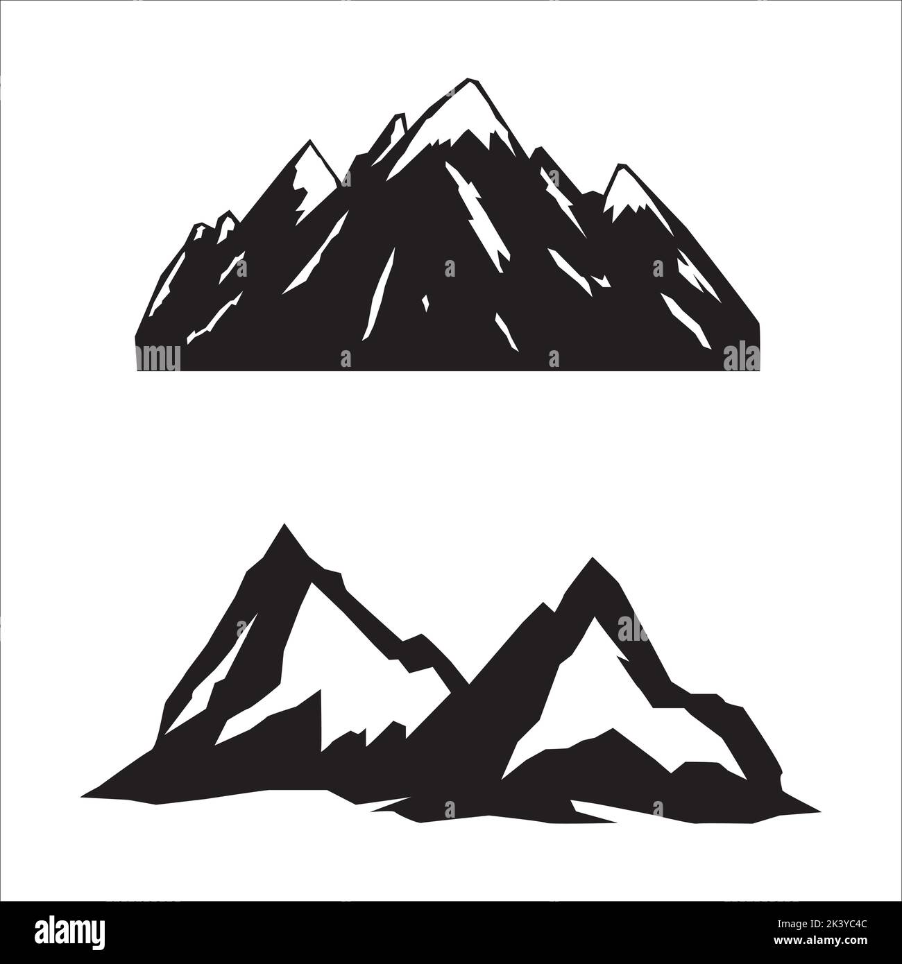 Set vettoriale di Montagne Rocciose Illustrazione isolata su sfondo bianco Illustrazione Vettoriale