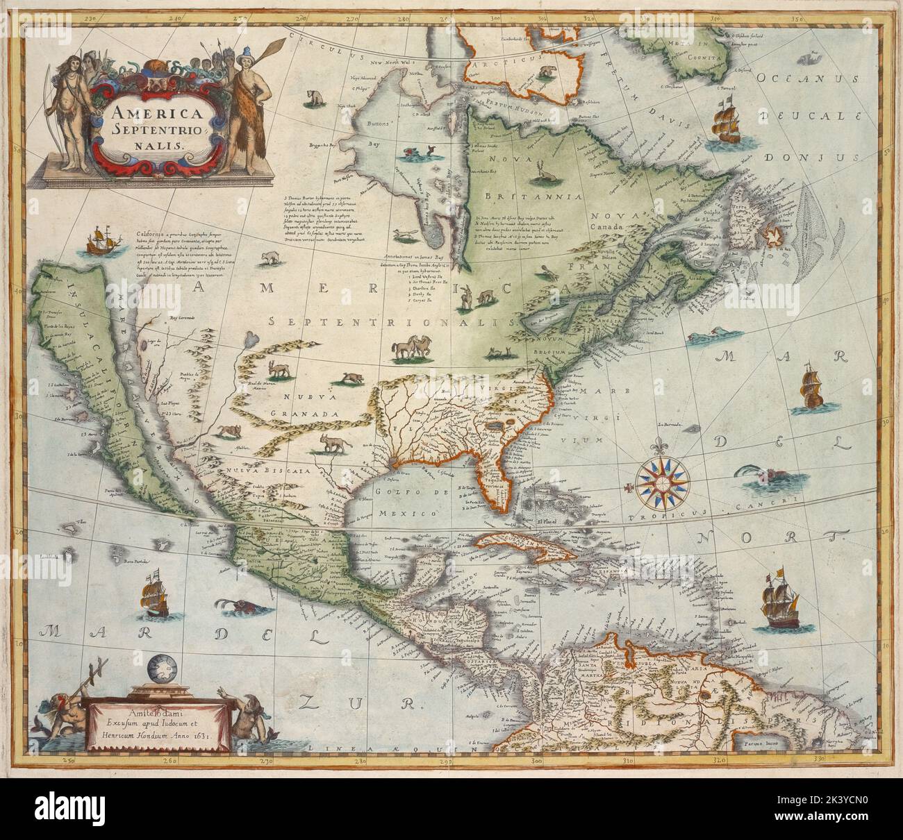 America septentrionalis. Cartografica. Mappe. 1675 - 1725. Lionel Pincus e la Principessa Firyal Map Division. Nord America Foto Stock
