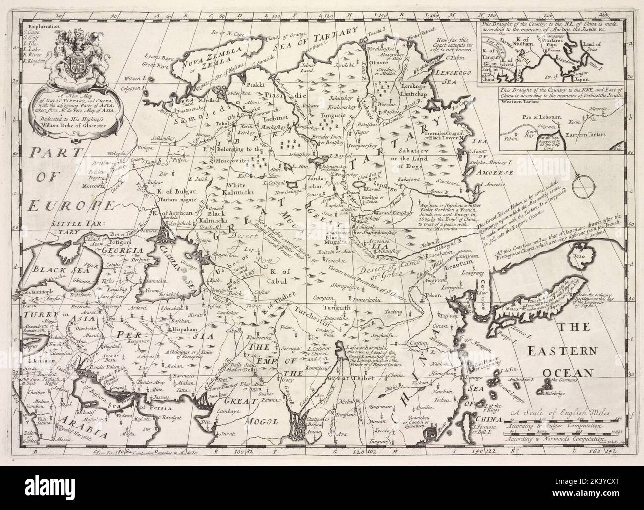 Una nuova mappa del Grande Tartario, e della Cina, con la parte adiacente dell'Asia, presa dalla mappa del Sig. De Fer dell'Asia. Grande Tartario, Cina, &c. Cartografica. Mappe, Atlantici. 1700. Lionel Pincus e la Principessa Firyal Map Division. Atlanti, Britannici, Geografia, antichi, Mappe nell'educazione , Inghilterra, Mappe Foto Stock