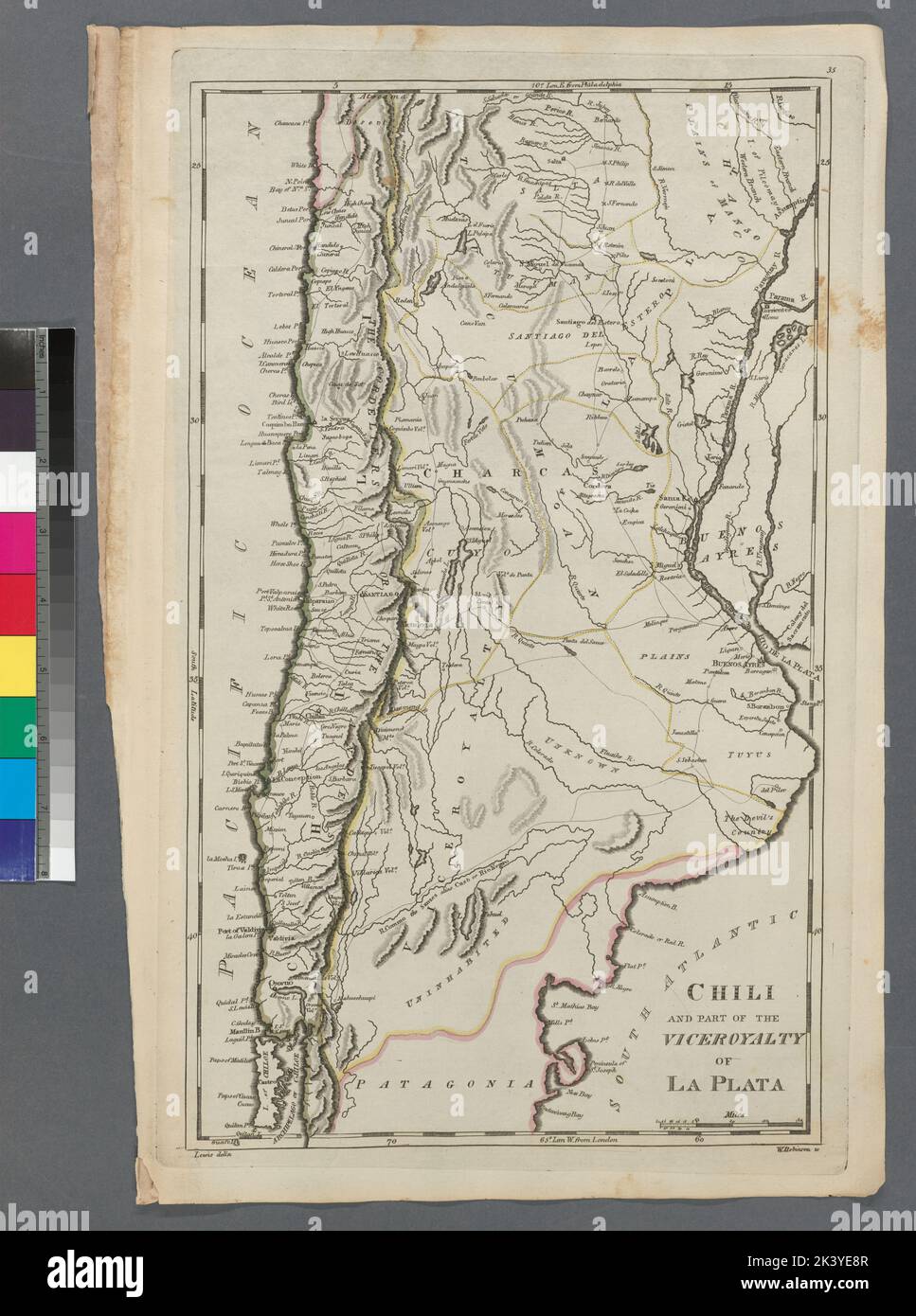 Chili e parte del Vicereame di la Plata Cartographic. Mappe. 1814. Lionel Pincus e la Principessa Firyal Map Division. Cile Foto Stock