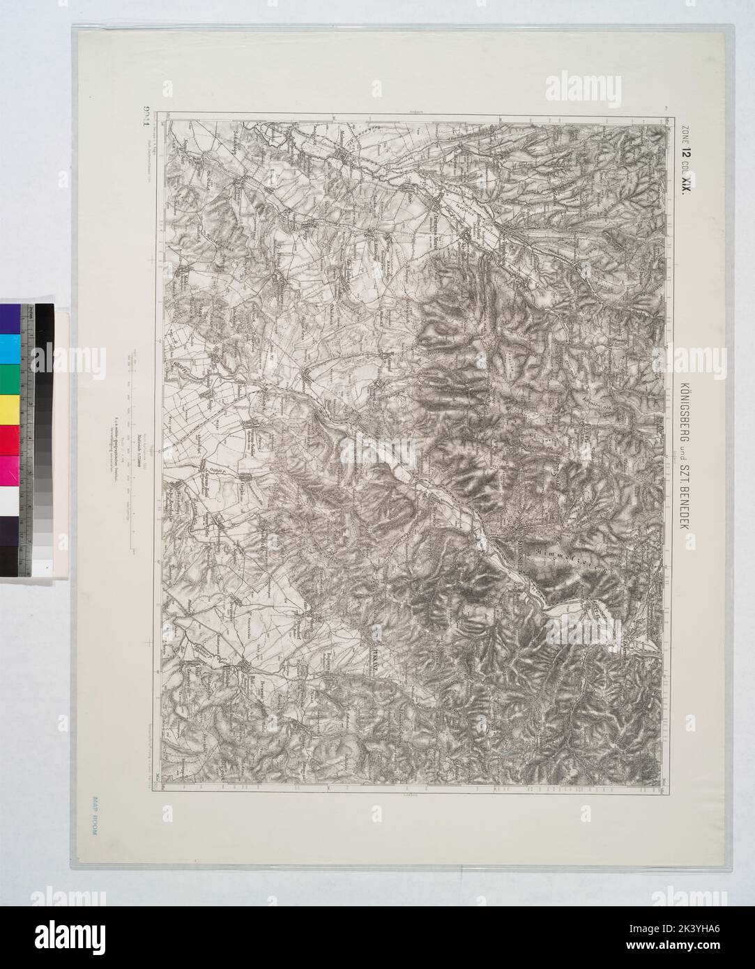 Konigsberg und Szt. Beneder. Cartografica. Mappe, mappe topografiche. 1894. Lionel Pincus e la Principessa Firyal Map Division Foto Stock