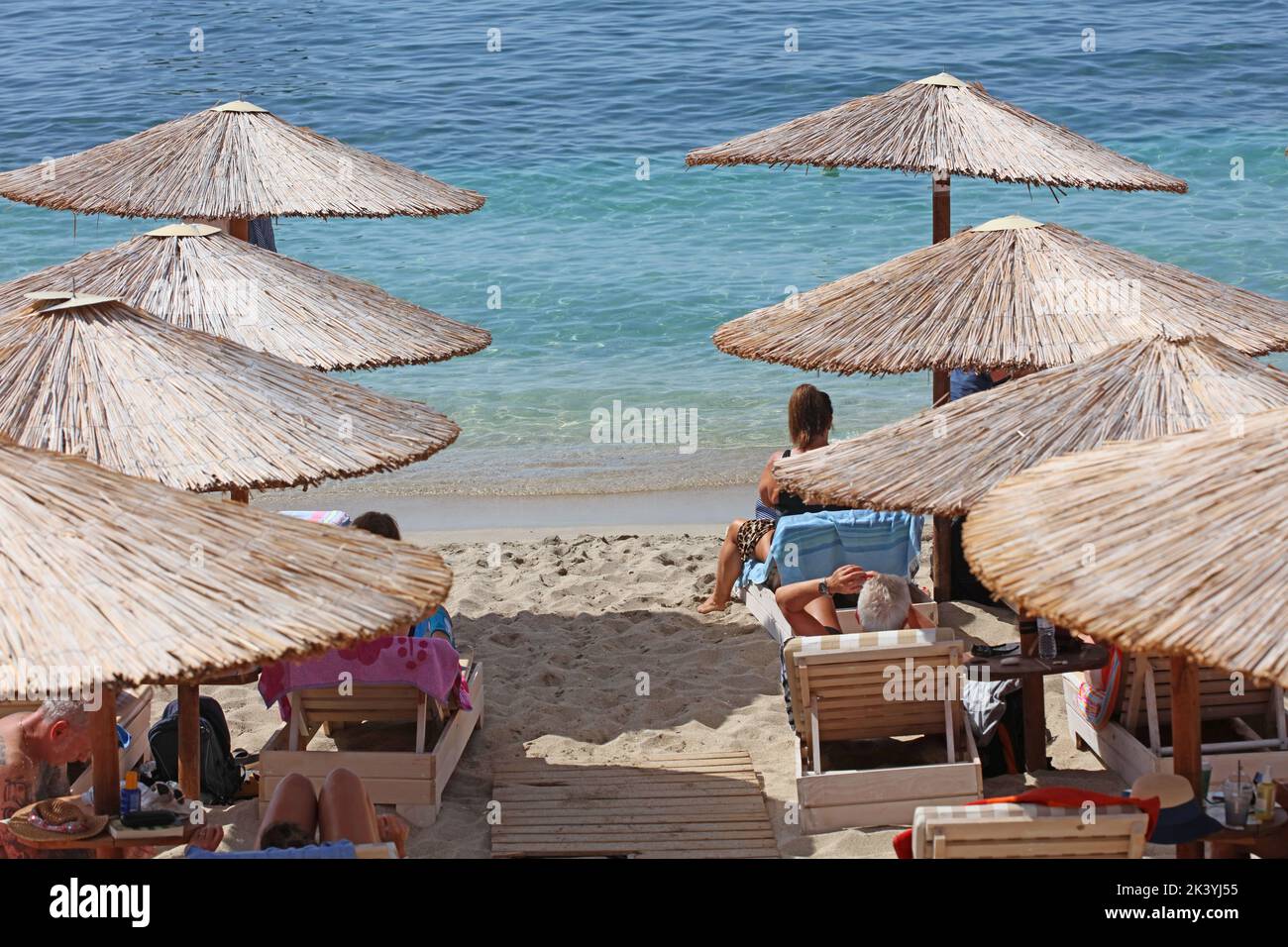 Parga, Grecia, Lunedì 12 Settembre 2022 a piedi in città esplorando ttimes sfondo stampa Foto Stock