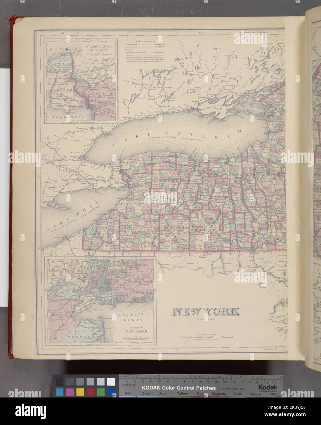 Fiume Niagara e dintorni; vicinanza di New York; New York; Mappa del