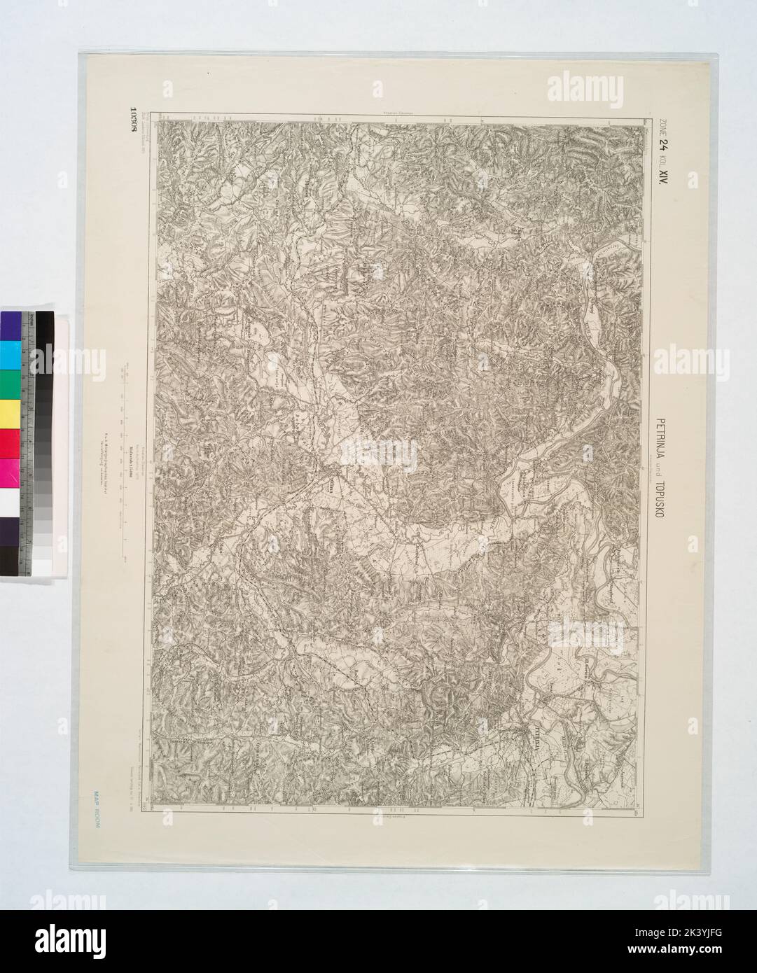 Petrinja und Topusko. Cartografica. Mappe, mappe topografiche. 1910. Lionel Pincus e la Principessa Firyal Map Division Foto Stock