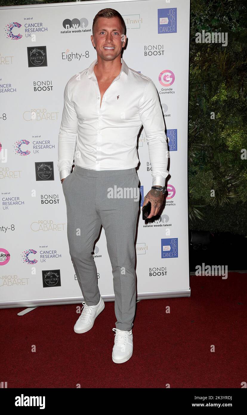 28 settembre 2022 - Londra, Inghilterra, Regno Unito - Dan Osbourne partecipa a James Ingham's Jog-on to Cancer Part 8, fiero Cabaret Embankment Foto Stock