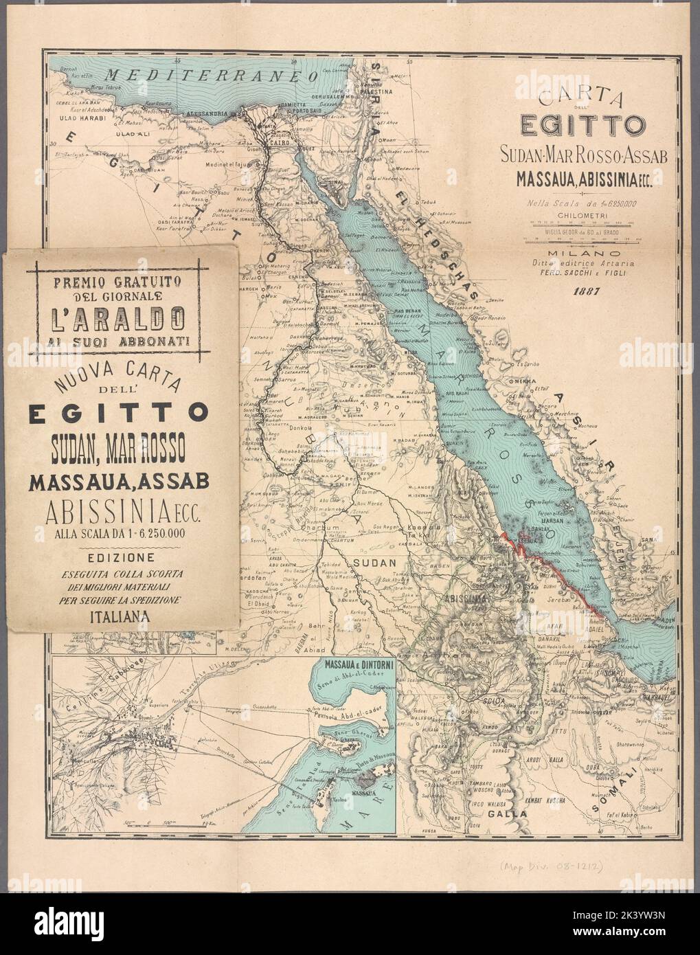 Carta dell'uovo, Sudan, Mar Rosso, Assab, Massaua, Abissinia ecc. Cartografica. Mappe fisiche. 1887. Lionel Pincus e la Principessa Firyal Map Division. Etiopia, Egitto, Mar Rosso, Eritrea, Sudan Foto Stock