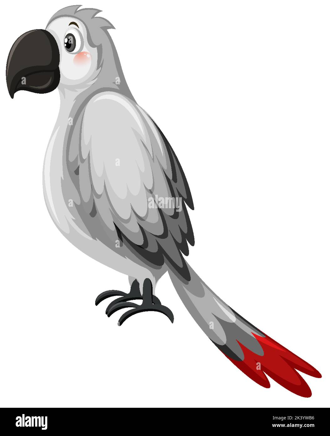 Uccello di pappagallo in illustrazione di stile di cartone animato Illustrazione Vettoriale