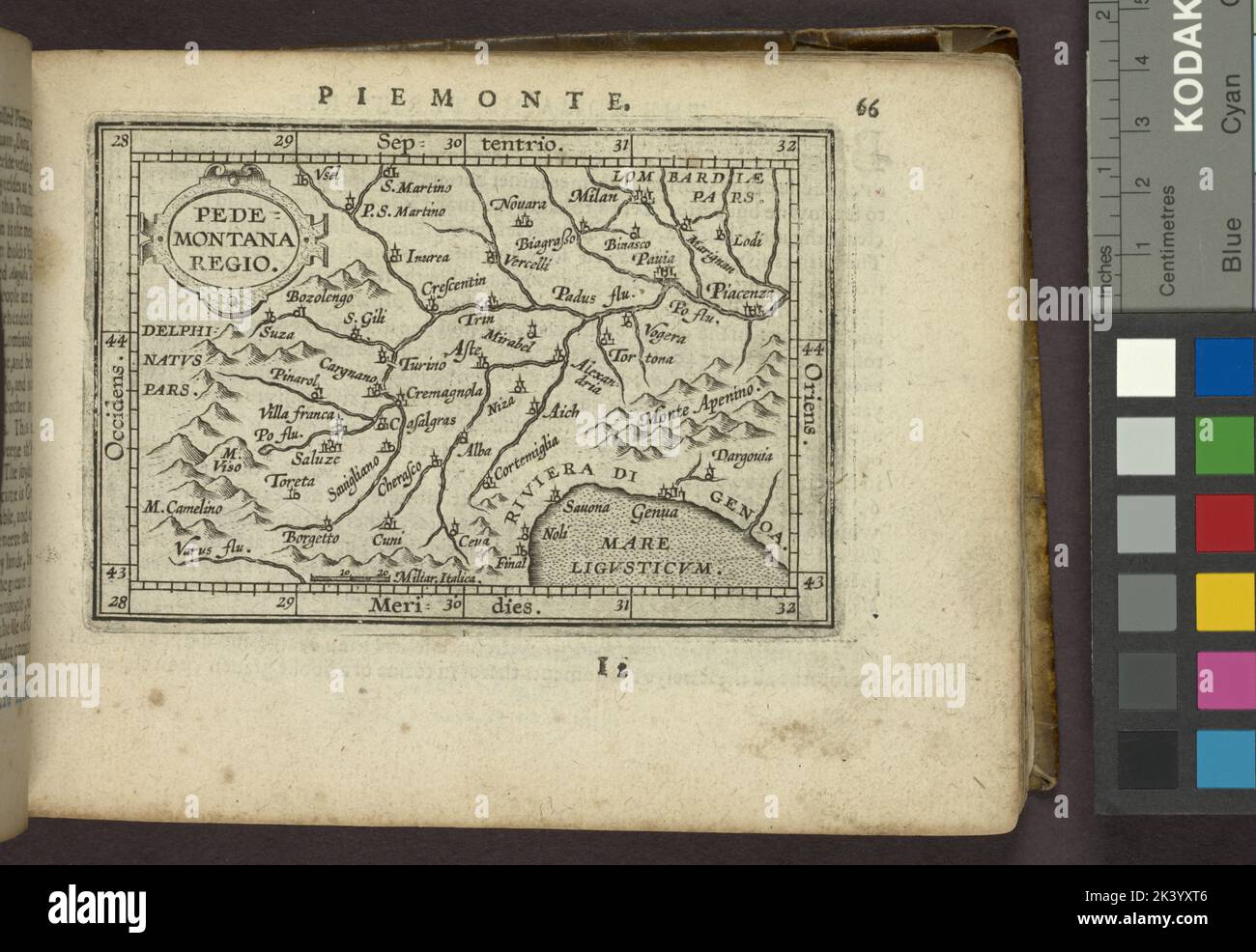 Pedemontana Regio. Piemonte. Cartografica. Mappe, Atlantici. 1603. Lionel Pincus e la Principessa Firyal Map Division. Geografia, Piemonte, Genova (Italia) Foto Stock