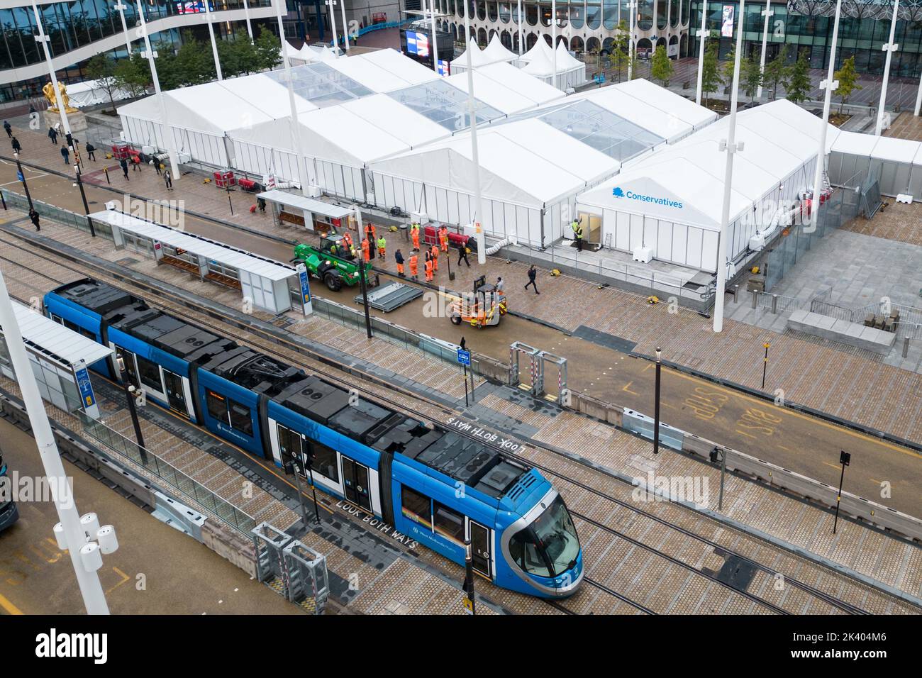 Centenary Square, Birmingham - 29th 2022 settembre - gli ultimi ritocchi sono stati modificati per la Conferenza del Partito conservatore che inizia domenica 1st ottobre presso il Centro Congressi Internazionale e Centenary Square di Birmingham. PIC Credit: Scott CM/Alamy Live News Foto Stock